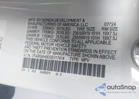 2025 Honda Cr-V Hybrid Sport Touring z USA, uszkodzony, nr VIN 7FARS6H90SE017414